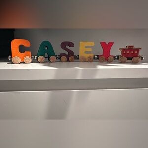 Colorful Wooden Magnetized Alphabet Train-CASEY